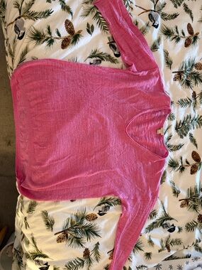 J. Crew V-Neck Lightweight Hot Pink Sweater